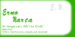 erno marta business card